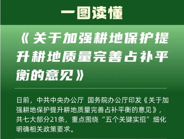 一圖讀懂《關(guān)于加強(qiáng)耕地保護(hù)提升耕地質(zhì)量完善占補(bǔ)平衡的意見(jiàn)》
